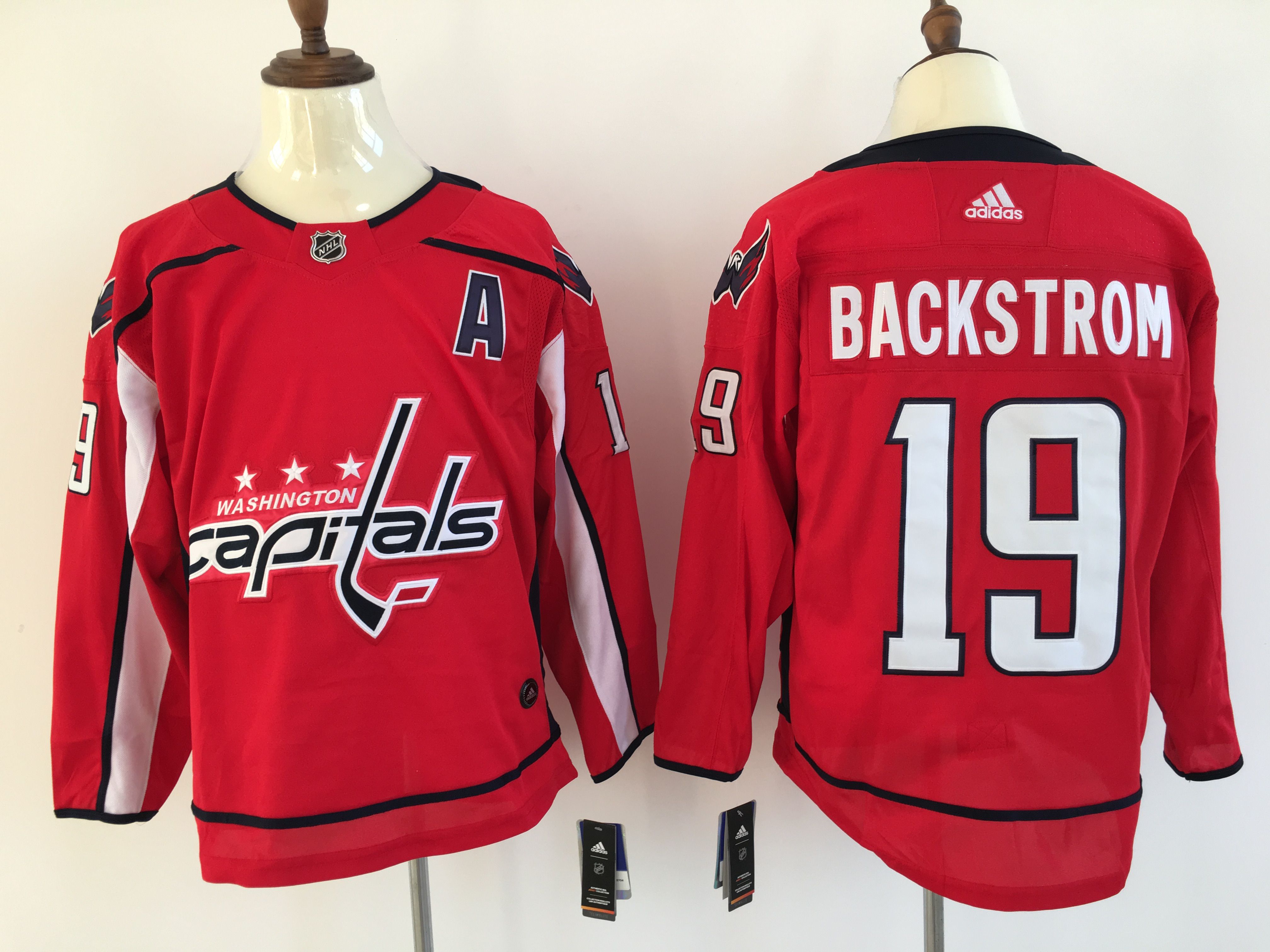 Men Washington Capitals #19 Backstrom red Adidas Hockey Stitched NHL Jerseys->washington capitals->NHL Jersey